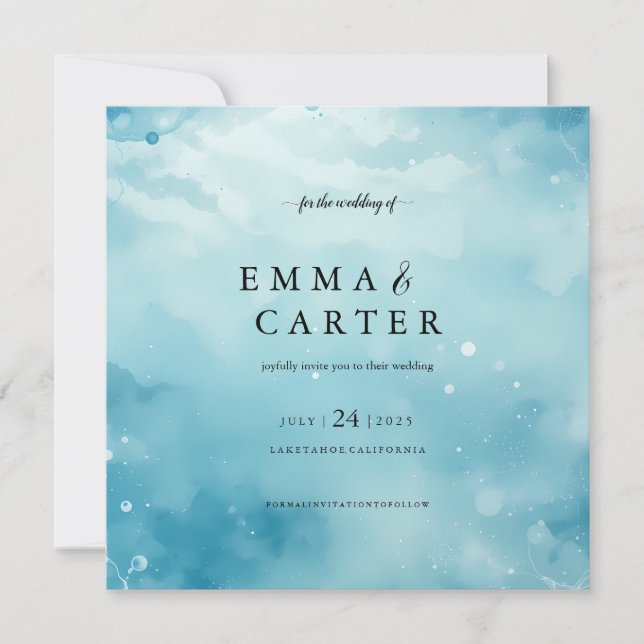 Sob o Anúncio de Casamento por Aquarela do Mar (Frente)