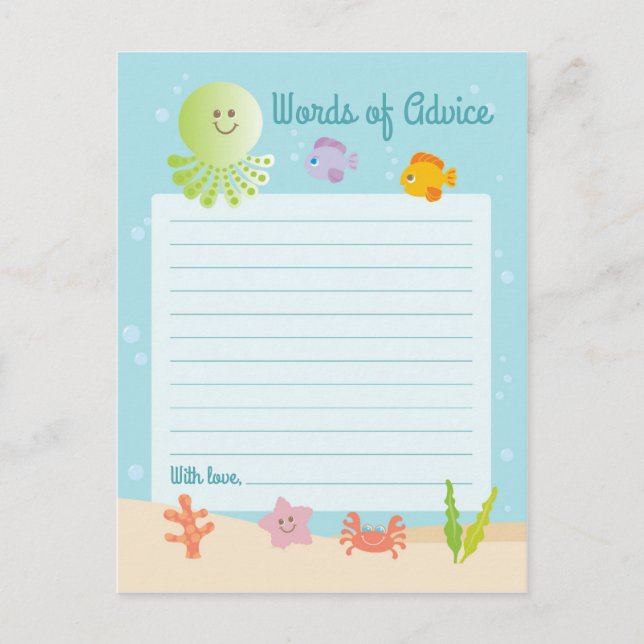 Sob o Cartão de Conselheiro para o Chá de fraldas  (Frente)