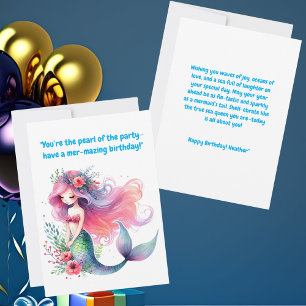 Sob o Cartão de Saudação de Aniversário da Sereia