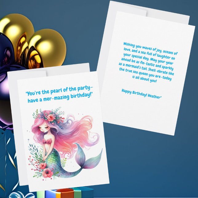 Sob o Cartão de Saudação de Aniversário da Sereia  (Criador carregado)