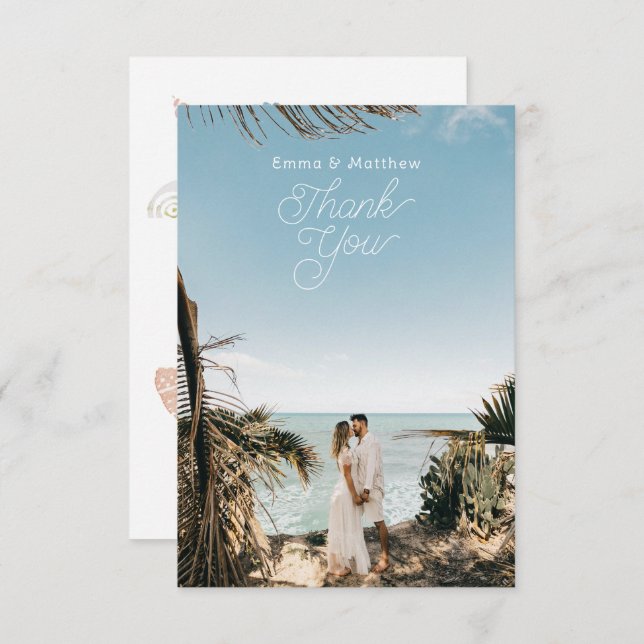 Sob o Cartões de agradecimentos de Casamento de Fo (Frente/Verso)