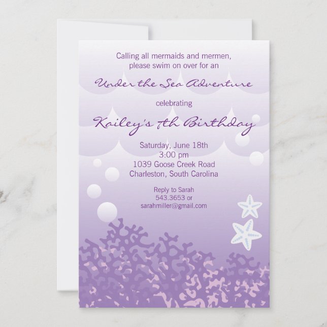 Sob o convite de aniversário da aventura do mar (Frente)