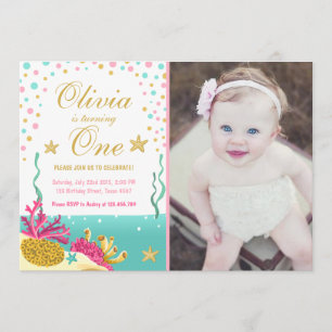 Sob o convite de aniversário de recifes de coral 