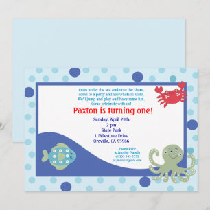 Sob o Convite de Aniversário para o Oceano Oceano