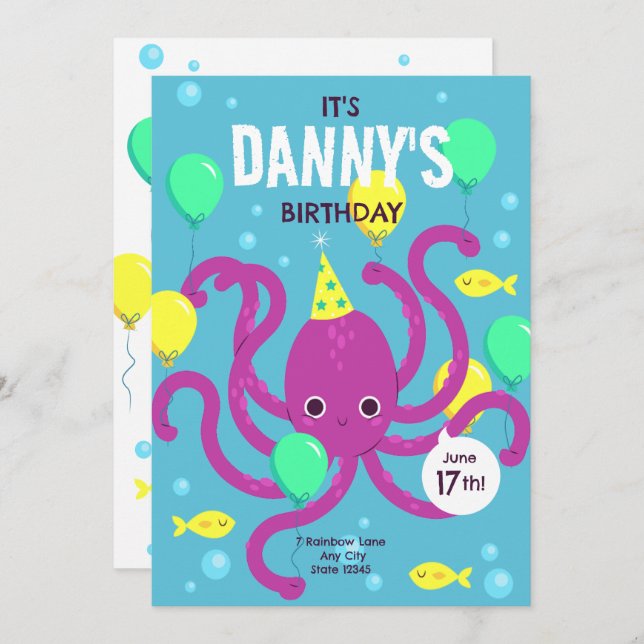 Sob o convite do mar, Octopus Birthday (Frente/Verso)