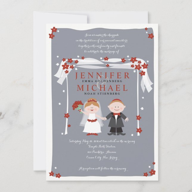 SOB O Convite para Casamento Judaico CHUPPAH (Frente)