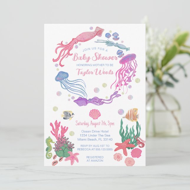 Sob o Convite Para Chás de fraldas De Animais Do O (Em pé/Frente)