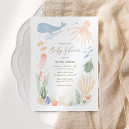 Sob o Convite para Chás de fraldas de Aquarelas do