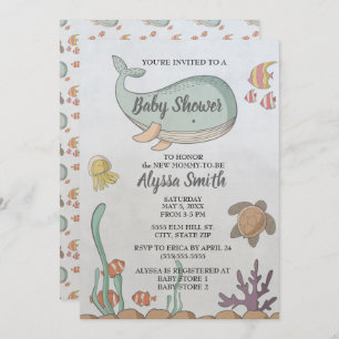 Sob o Convite para Chás de fraldas de Tartaruga de