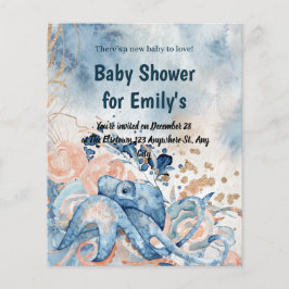 Sob o mar Blue Beach Whale babyShower