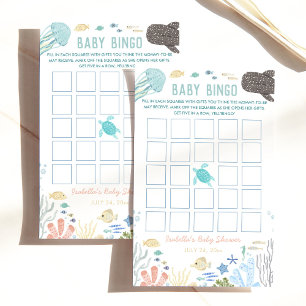 Sob o Mar Chá de fraldas Baby Bingo