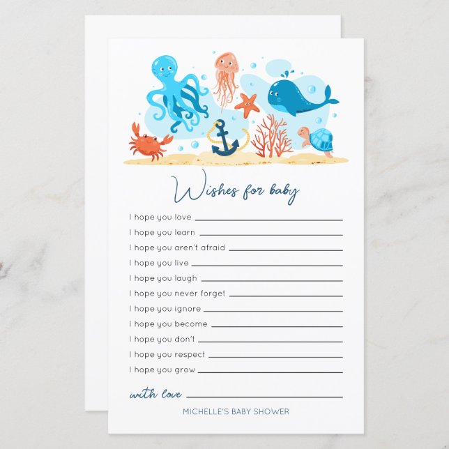 Sob o Mar, Chás de fraldas Desejam Bebê (Frente/Verso)