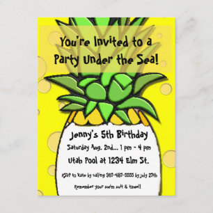 Sob o mar, convite do aniversário do miúdo do