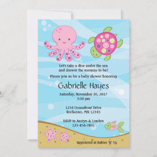 Sob o Mar de Bebês Rosa, Convites para Chuveiro