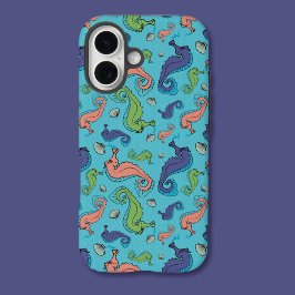 Sob o mar - Playful Seacavalo e padrão de Shell