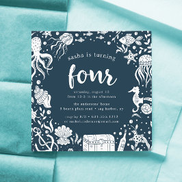 Sob o mar | Quarto Convite de aniversário