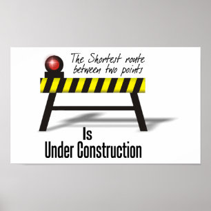 Sob o poster da construção