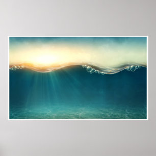 Sob o poster do oceano da água