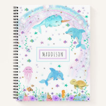 Sob o Sea Notebook - Golfinho, Narwhal