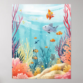 Sob o Sea Nursery art impressão