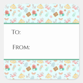 Sob O Vinheta De Etiqueta De Presente Marítimo