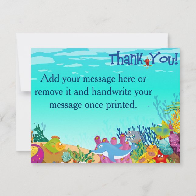Sob os cartões de agradecimentos do mar (Frente)