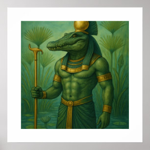 Sobek Crocodilo Poster   Arte do Mito Antigo