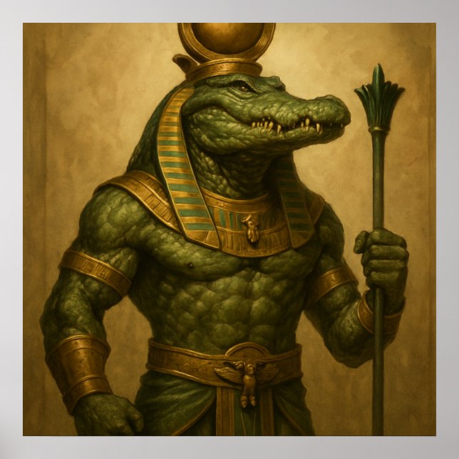 Sobek Poster - Arte de Deus Crocodilo Egípcio (Frente)