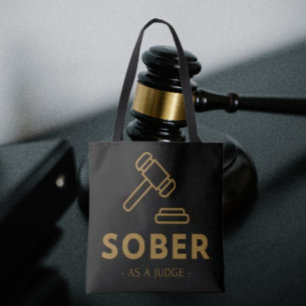 Sober Como Juiz - Dourado Gavel Tote Bag