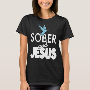 Sober E Jesus Retro Christian Sobriety T-Shirt P