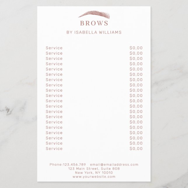 Sobrancelhas elegantes minimalistas Flyer (Frente)