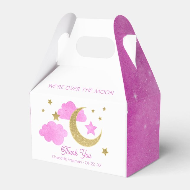 Sobre a Caixa de Favoritos do Chá de fraldas Rosa- (Frente)