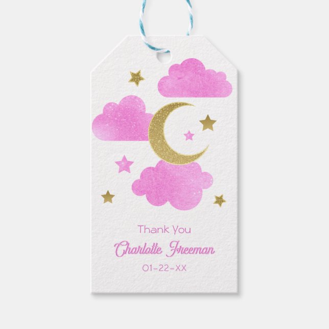 Sobre a etiqueta do presente do Chá de fraldas ros (Frente)