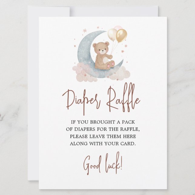 Sobre a Fralda da Lua Cartão de Jogo Raffle Urso d (Frente)