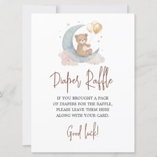 Sobre a Fralda da Lua Cartão de Jogo Raffle Urso d