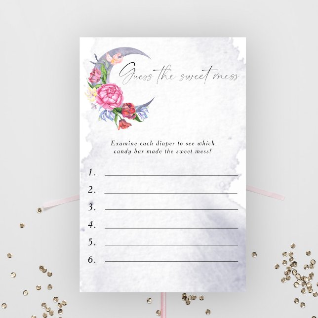 Sobre a lua adivinha o Chá de fraldas doce do Mess (Criador carregado)