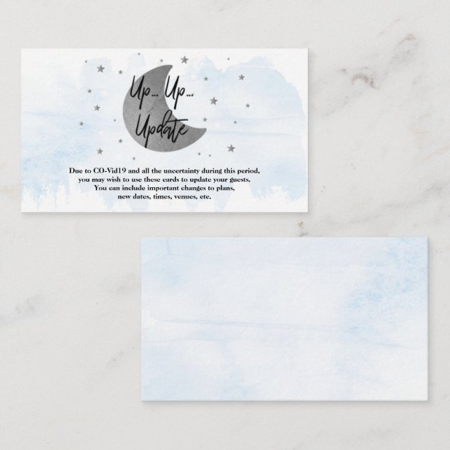 Sobre A Lua | Cartões de atualização de Chá de fra (Frente/Verso)