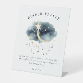 Sobre a Lua Dourada Estrelas Chá de fraldas Raffle