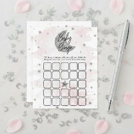 Sobre A Lua | Girls Chá de fraldas Bingo