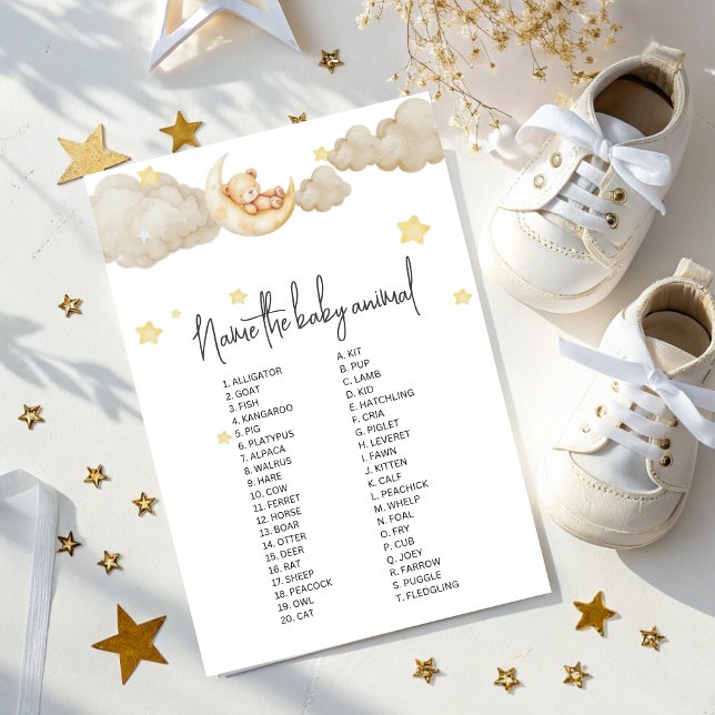 Sobre a Lua Jogo do Nome do Animal da Bebê para Be (Criador carregado)