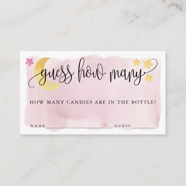 Sobre A Lua, Rosa Imagine Quantos Cartão De Jogo (Frente)