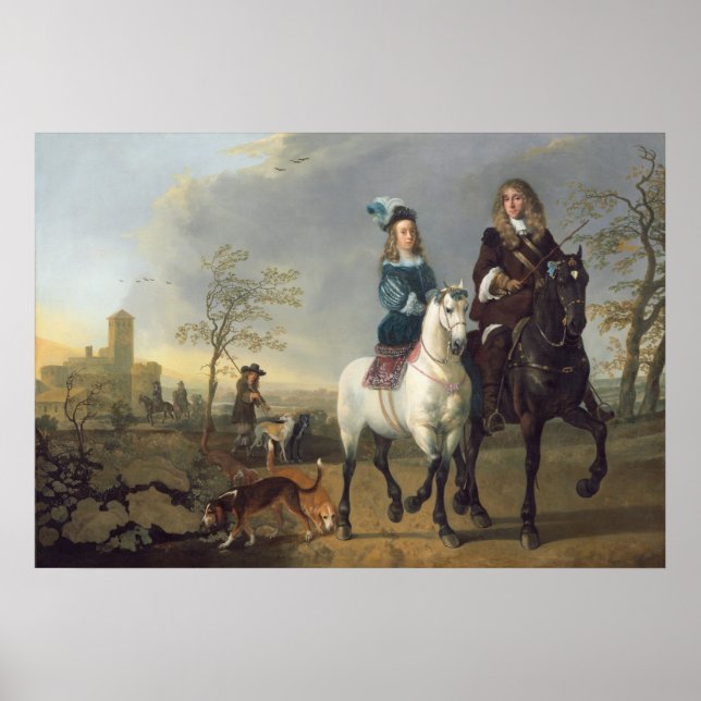 sobre Horseback - Aelbert Cuyp Fine Art Poster (Frente)