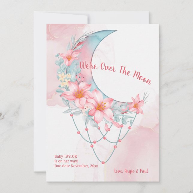 Sobre o Anúncio de Gravidez Floral da Lua (Frente)