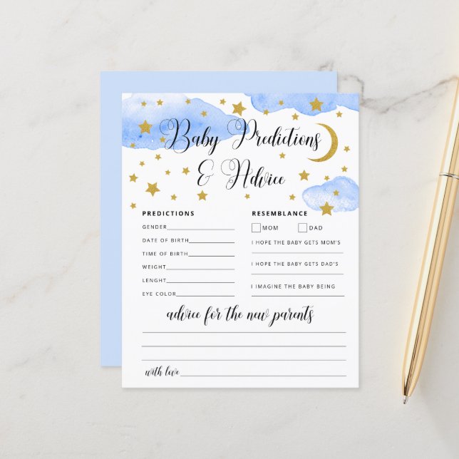 Sobre o Cartão de Conselhos e Previsões de Bebês d (Frente/Verso In Situ)