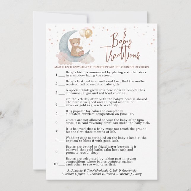 Sobre o Chá de fraldas da Lua - Cartão de Jogo Ver (Frente)