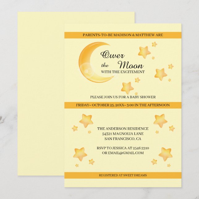 Sobre O Convite Da Lua E Estrelas (Frente/Verso)