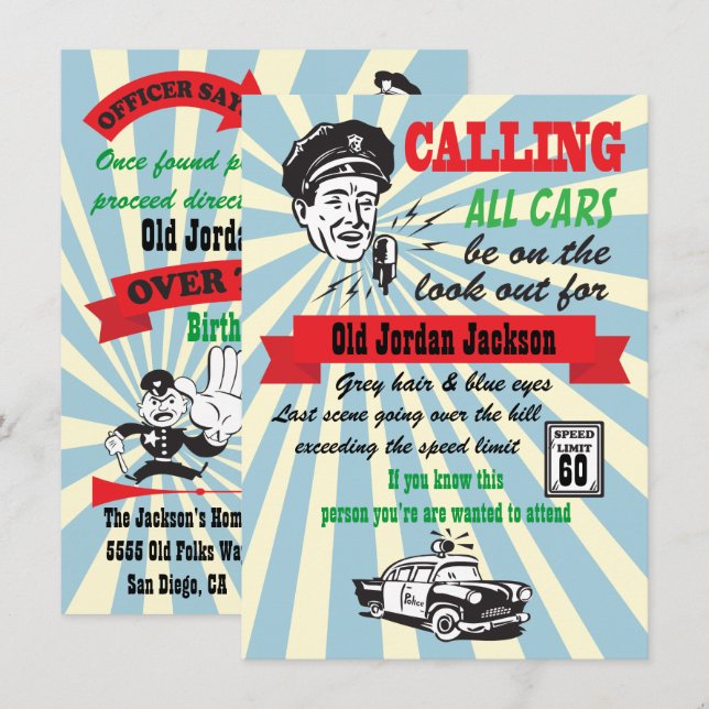 Sobre o Convite de Aniversário da Polícia do Limit (Frente/Verso)