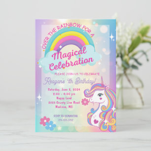Sobre o Convite de Aniversário do Rainbow Unicorn
