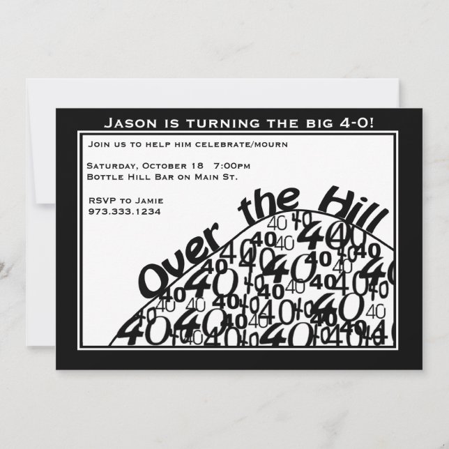 Sobre o convite de festas do aniversário de 40 (Frente)