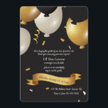 Sobre o convite do aniversário do monte<br><div class="desc">Um convite do divertimento para sobre - o partido do monte que caracteriza confetes de queda com preto, ouro e os balões brancos contra um fundo da meia-noite. (Projetado por Freepik). O cartão é fácil de personalizar com seu fraseio, cor do andfont da pia batismalNão exatamente que você está procurando?...</div>